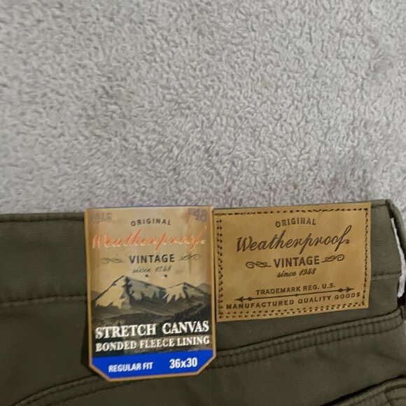 NEW Weatherproof Vintage Mens 36x30 Regular Fit Lined Pants Green - Picture 8 of 11